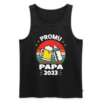 Beförderung zum Future Dad 2023 - Männer Premium Bio Tank Top - Schwarz - Vorne - AI Model Male 178 light (178cm)