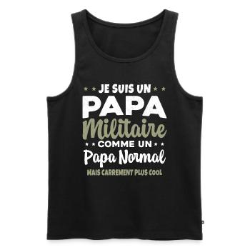 Homme Je Suis Papa Militaire Humour Cadeau soldats - Débardeur bio Premium Homme - noir - Devant - Michal (187cm)