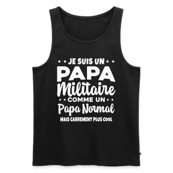Homme Je Suis Papa Militaire Humour Cadeau soldats - Débardeur bio Premium Homme - noir - Devant - Michal (187cm)