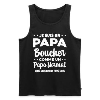 Homme Papa Boucher Humour Cadeau - Débardeur bio Premium Homme - noir - Devant - Michal (187cm)
