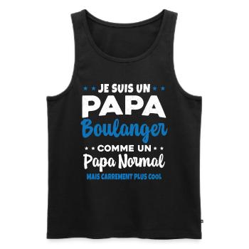 Homme Je Suis Papa Boulanger Humour Cadeau - Débardeur bio Premium Homme - noir - Devant - Michal (187cm)