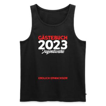Gästebuch 2023 Jugendweihe Endlich Erwachsen! Gesc - Männer Premium Bio Tank Top - Schwarz - Vorne - AI Model Male 178 light (178cm)