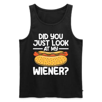 Check out my sausage hot dog gift - Men's Premium Organic Tank Top - black - Front - Michal (187cm)