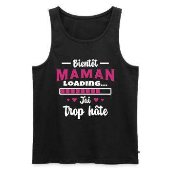Bientôt Maman Cadeau Future Maman - Débardeur bio Premium Homme - noir - Devant - Michal (187cm)