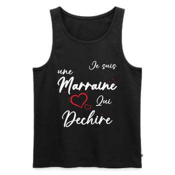 Je suis une Marraine qui Dechire Humour Cadeau - Débardeur bio Premium Homme - noir - Devant - Michal (187cm)