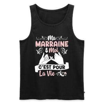 Ma Marraine & Filleule Cadeau Fille Amour - Débardeur bio Premium Homme - noir - Devant - Michal (187cm)