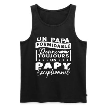 Papa Formidable Donne Toujours Papy Exceptionnel - Débardeur bio Premium Homme - noir - Devant - Michal (187cm)