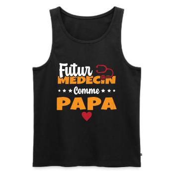 Futur Médecin Comme Papa Humour Docteur - Débardeur bio Premium Homme - noir - Devant - Michal (187cm)