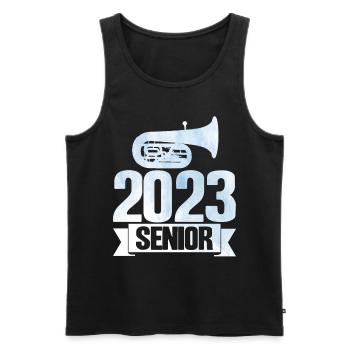 Tuba 2023 Cadeau Senior - Débardeur bio Premium Homme - noir - Devant - Michal (187cm)