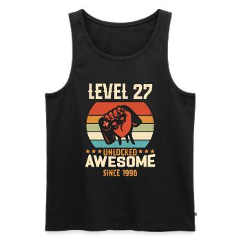 Level 27 Komplettes Geburtstagsgeschenk von 1996 - Männer Premium Bio Tank Top - Schwarz - Vorne - AI Model Male 178 light (178cm)