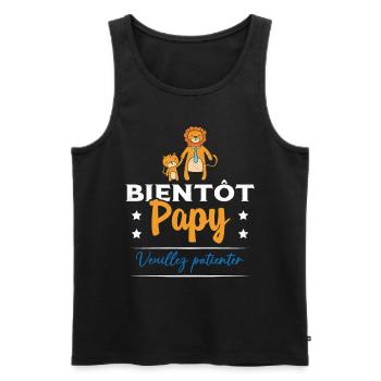 Homme Bientôt Papy Cadeau Futur Papy Grand-Père - Débardeur bio Premium Homme - noir - Devant - Michal (187cm)
