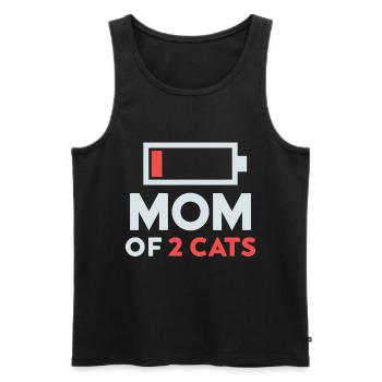 mutter von 2 katzen humor batterie niedrig geschenk - Männer Premium Bio Tank Top - Schwarz - Vorne - Michal (187cm)