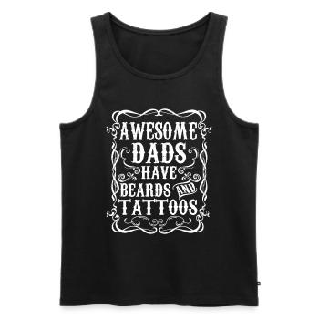 Cadeau Papa Tatoués et Barbus Humour Tatoueurs - Débardeur bio Premium Homme - noir - Devant - Michal (187cm)