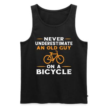 Never Underestimate an Old Man With a Bike - Men's Premium Organic Tank Top - black - Front - Michal (187cm)