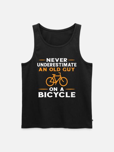 Underskatta aldrig en gammal man med en cykel - Ekologisk premium tanktopp herr - svart
