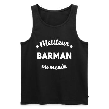 Le meilleur barman au monde Cadeau Papa Papi Homme - Débardeur bio Premium Homme - noir - Devant - Michal (187cm)