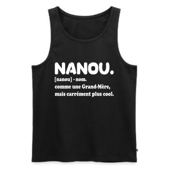 Nanou Grands Meres Drole pour Adorable Nanou - Débardeur bio Premium Homme - noir - Devant - AI Model Male 178 light (178cm)