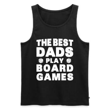 Meilleurs Pères Jouent Jeux de Plateau Cadeau - Débardeur bio Premium Homme - noir - Devant - Michal (187cm)