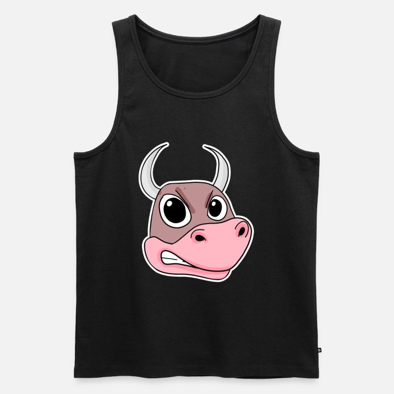 wütender Bulle - Männer Premium Bio Tank Top - Schwarz