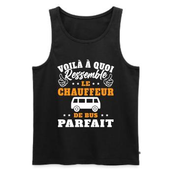 Chauffeur De Bus Parfait Humour Conducteur Cadeau - Débardeur bio Premium Homme - noir - Devant - AI Model Male 178 light (178cm)