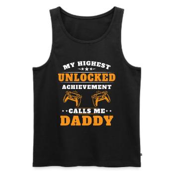 Meine höchste freigeschaltete Errungenschaft nennt mich Opa - Männer Premium Bio Tank Top - Schwarz - Vorne - AI Model Male 178 light (178cm)