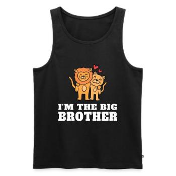 Ich bin der große Bruder - der zukünftige große Bruder - Männer Premium Bio Tank Top - Schwarz - Vorne - Michal (187cm)