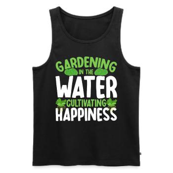 Jardinier aquatique cultivant le bonheur cadeau - Débardeur bio Premium Homme - noir - Devant - Michal (187cm)