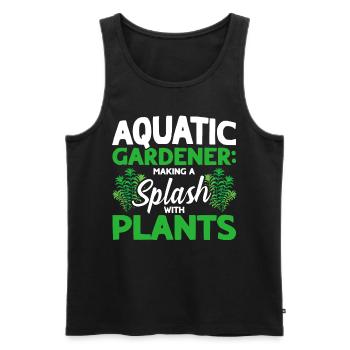 Jardiniers aquatiques Transpiration avec les plantes - Débardeur bio Premium Homme - noir - Devant - Michal (187cm)