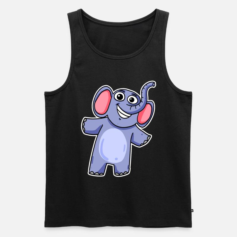 Mignon petit éléphant - Débardeur bio Premium Homme - noir