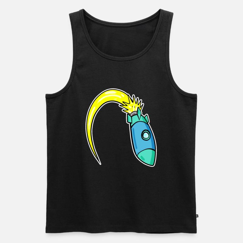 Rakete - Männer Premium Bio Tank Top - Schwarz