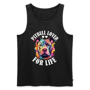 Pitbull Pittie - Pitbull Lover for Life Dog - Men's Premium Organic Tank Top - black - Front - Michal (187cm)