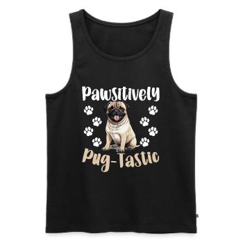 Pug Dog Breed Pet - Pawsitively Pug-tastic - Débardeur bio Premium Homme - noir - Devant - Michal (187cm)