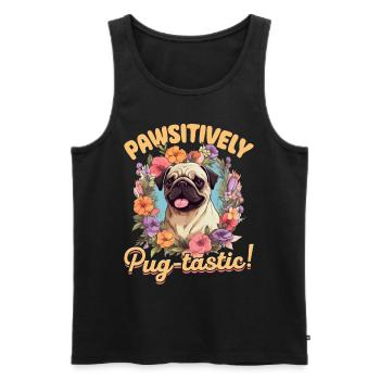 Pug Dog Breed Pet - Pawsitively Pug-tastic! - Débardeur bio Premium Homme - noir - Devant - Michal (187cm)