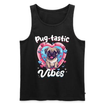 Pug Dog Breed Pet - Pug-tastic Vibes - Débardeur bio Premium Homme - noir - Devant - Michal (187cm)