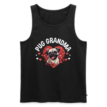 Pug Dog Breed Pet - Pug Grandma - Männer Premium Bio Tank Top - Schwarz - Vorne - AI Model Male 178 light (178cm)