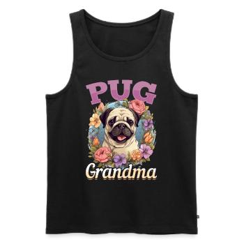Carlin Dog Race Pet - Pug Grandma - Débardeur bio Premium Homme - noir - Devant - Michal (187cm)