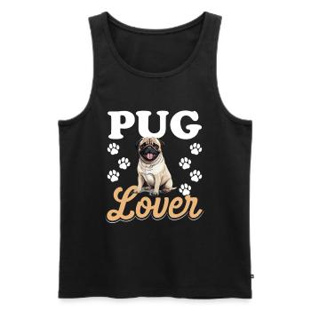 Pug Dog Breed Pet - Pug lover - Männer Premium Bio Tank Top - Schwarz - Vorne - AI Model Male 178 light (178cm)