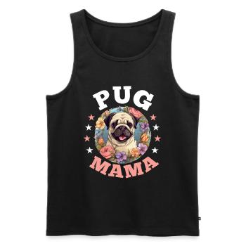 Pug Dog Breed Pet - Pug Mama - Männer Premium Bio Tank Top - Schwarz - Vorne - AI Model Male 178 light (178cm)