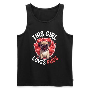 Pug Dog Breed Pet - Cette fille aime les carlins - Débardeur bio Premium Homme - noir - Devant - Michal (187cm)