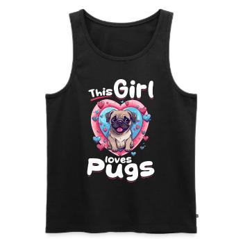 Pug Dog Breed Pet - Cette fille aime les carlins - Débardeur bio Premium Homme - noir - Devant - Michal (187cm)