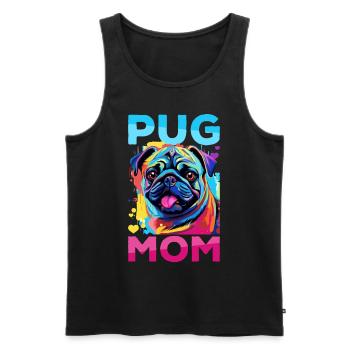 Pug Dog Breed Pet - Pug Mom - Männer Premium Bio Tank Top - Schwarz - Vorne - AI Model Male 178 light (178cm)