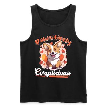 Welsh Corgi Pembroke Dog Breed Pet - Men's Premium Organic Tank Top - black - Front - AI Model Male 178 light (178cm)