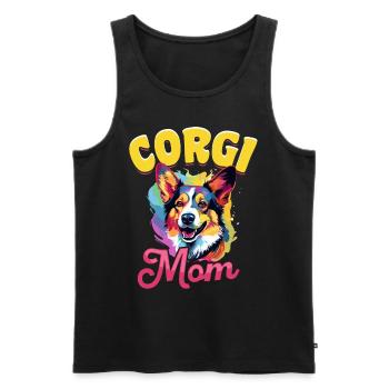 Welsh Corgi Pembroke Dog Breed Pet - Men's Premium Organic Tank Top - black - Front - AI Model Male 178 light (178cm)