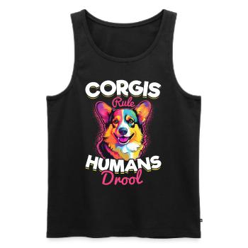 Welsh Corgi Pembroke Dog Breed Pet Corgis - Men's Premium Organic Tank Top - black - Front - Michal (187cm)