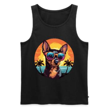 Chihuahua Chiwawa Dog Breed Pet with Sunglasses - Männer Premium Bio Tank Top - Schwarz - Vorne - AI Model Male 178 light (178cm)