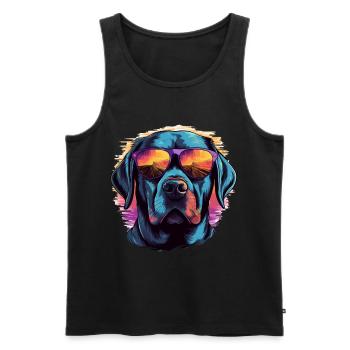 Labrador Retriever Lab Dog Breed Pet with Sunglass - Men's Premium Organic Tank Top - black - Front - Michal (187cm)