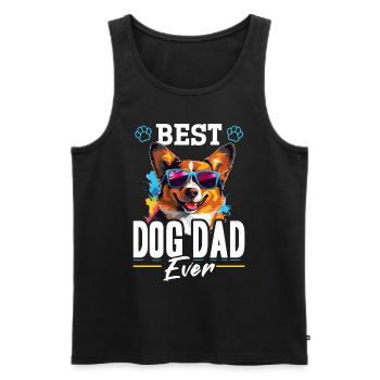 Pembroke Welsh Corgi - Best Dog Dad Ever - Männer Premium Bio Tank Top - Schwarz - Vorne - Michal (187cm)