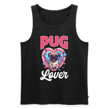 Pug Dog Breed Pet - Pug lover - Männer Premium Bio Tank Top - Schwarz - Vorne - AI Model Male 178 light (178cm)
