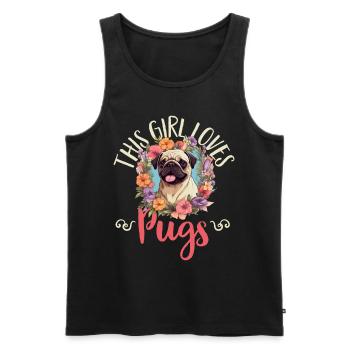 Pug Dog Breed Pet - Cette fille aime les carlins - Débardeur bio Premium Homme - noir - Devant - Michal (187cm)