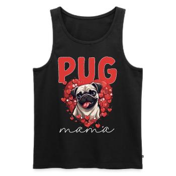 Pug Dog Breed Pet - Pug Mama - Männer Premium Bio Tank Top - Schwarz - Vorne - AI Model Male 178 light (178cm)